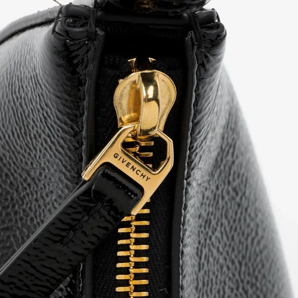 Givenchy Pebbled Patent Leather Lucky Lock Small Shoulder Bag